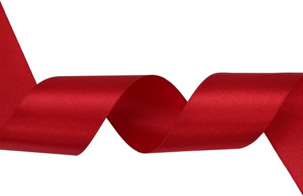 1-1/2 inch Wine red Satin Ribbon 50 Yards Solid Fabric Ribbons Roll for Wedding Invitations, Bridal Bouquets, Sewing, Party Decorations, Gift Wrapping and More - Image 2