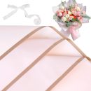 20 Sheets Flower Wrapping Paper Waterproof Florist Bouquet with Ribbon for Bouquets DIY Crafts Packaging Bouquet, 22.8x22.8 inch (Pink)