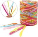 Colored 262 Feet Raffia Paper Ribbon,6 Colored Packing Paper String Perfect for Gift Wrapping and DIY Decoration (Pink)