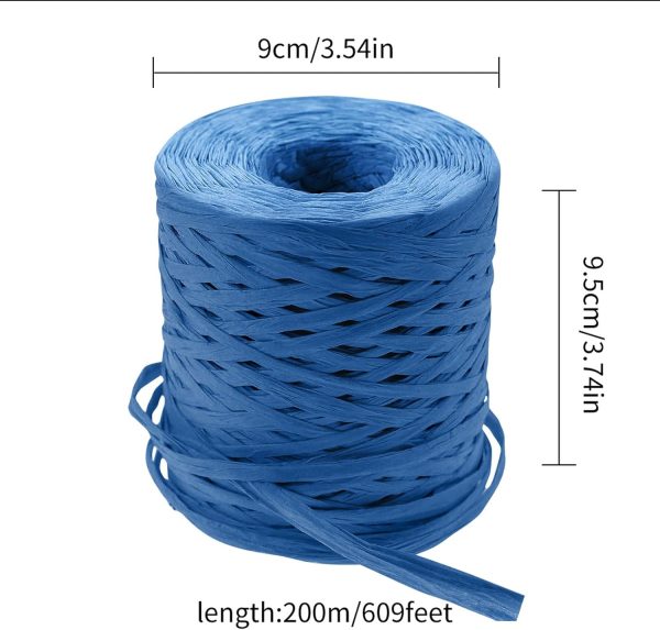 218 Yards Raffia Paper Craft Ribbon Packing Paper Twine, 1/4 Inch by 218 Yards - Image 2