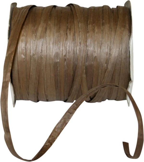 Paper Raffia Ribbon, 1/4 Inch X 100 Yards, Chocolate Brown