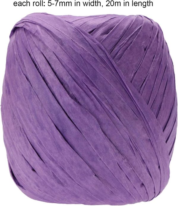 Raffia Paper Ribbon Bows,  12 Rolls 787 Feet Raffia Twine String for Christmas Valentine's Day Party Wrapping Florist Bouquets DIY Craft Decoration Weaving, 12 Colors - Image 2