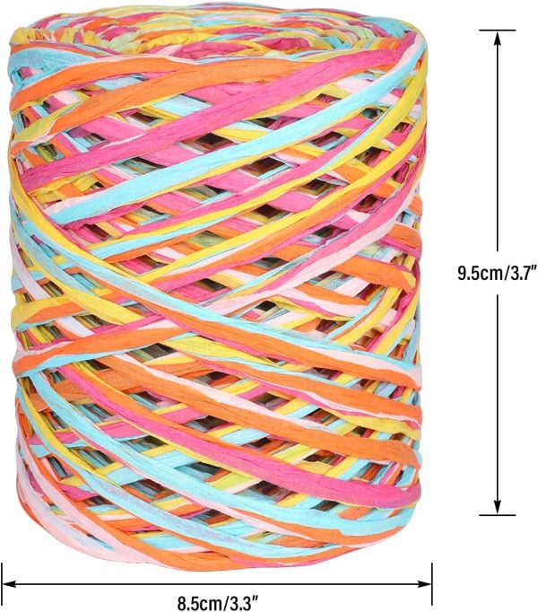 Colored 262 Feet Raffia Paper Ribbon,6 Colored Packing Paper String Perfect for Gift Wrapping and DIY Decoration (Pink) - Image 2