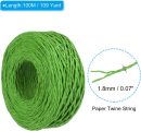 328 Feet Raffia Ribbon, Raffia Yarn Paper Rope Twine String for Crochet Bags Craft Festival Gifts Bouquets Wrapping, Green