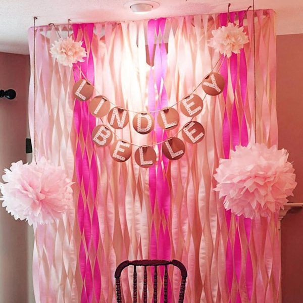 Crepe Paper Streamers 4 Rolls 328ft, Pack of Metallic Rose Gold, Pink, Dusty Pink Party Streamers for Birthday Wedding Bachelorette Baby Bridal Shower Party Decorations (1.8Inch x 82Ft/Roll) - Image 2
