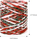Christmas Raffia Ribbon, 525 Feet Colored Raffia Paper Ribbon, Matte White Red Green Packing Paper String for Gift Wrapping, DIY Crafts, Holiday Decoration