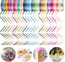 48 Rolls Curling Balloon String Roll Ribbons, 48 Colors 5mm 11 Yards Gift Wrapping Ribbons for Art Crafts Bows Wedding Party Florist