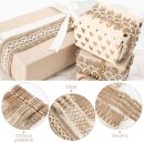 7 Rolls Burlap Ribbon, Natural Jute Ribbons Lace Mesh Wedding Trim Decor, for DIY Wrapping Gifts Holiday Party Decorations