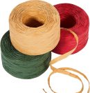3 Roll Raffia Ribbon String, 984 Feet Wrapping Raffia Paper String Ribbon Packing Paper Twine for Craft DIY Supply Christmas, 328Feet Each Roll