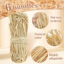 Natural Raffia Ribbon - 6PCS Raffia Straw for Florist Bouquets Decoration Crafts Ribbon for Wrapping Christmas Birthday