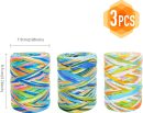 3 Rolls Colored Paper String Raffia Ribbon, 80 M/262 Feet Each, 6 Ply Colored Raffia Paper Strings Packing Twine for Festival Gifts, Gift Wrapping, DIY Decoration and Craft Projects
